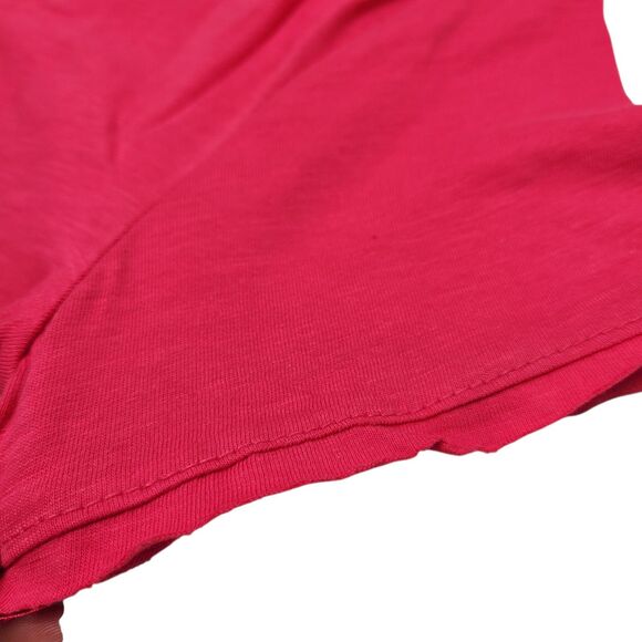 DeFacto Basic Women Casual Short Sleeve V-Neck T-Shirt Pink Size Small - Picture 3 of 9